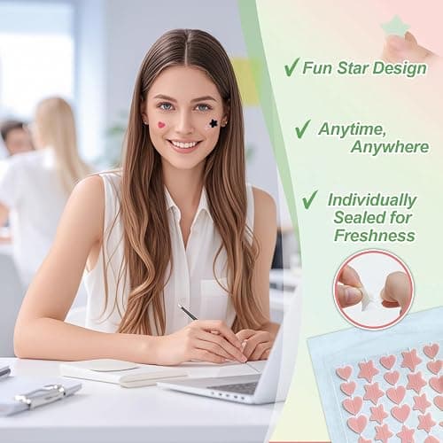 Star Pimple Patches for Face (400 Counts) Festival Beauty Party, Hydrocolloid Cute Acne Patches Cover Zits Blemishes, Zit Patches Spot Stickers Acid Tea Tree Oil,Zit Patches Pads for Skin Care thumbnail 8