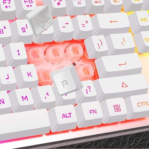 Gaming Keyboard and Mouse Combo, K1 RGB LED Backlit Keyboard with 104 Key for PC/Laptop(White) thumbnail 4