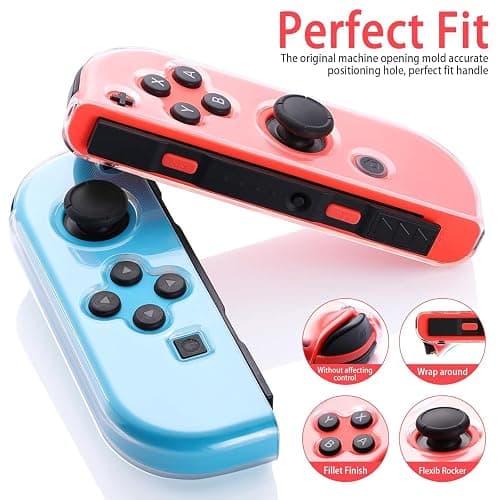 Soft TPU Case Cover for Nintendo Switch Joy-Con, Clear Protective Case Compatible with NS Joy Cons Handheld Controller thumbnail 2