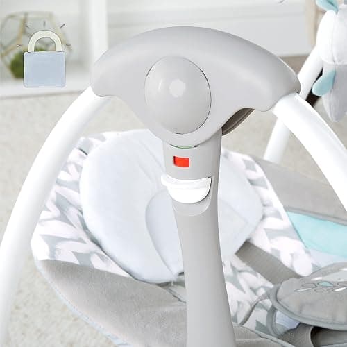 Ingenuity ConvertMe 2-in-1 Compact Portable Automatic Baby Swing & Infant Seat, Battery-Powered Vibrations, Nature Sounds, 0-9 Months 6-20 lbs (Raylan) | Electric Swing to Infant Seat, 5 Swing Settings, Battery-Saving Vibrations, Nature Sounds, USB PowerAdapt Cord, 6-20 lbs thumbnail 8