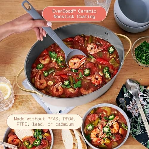 Beautiful 10-in-1 Electric Multi-Cooker by Drew Barrymore, 6-quart, digital display, 10 cooking functions, non-stick pot, easy one-touch control (Porcini Taupe) thumbnail 4