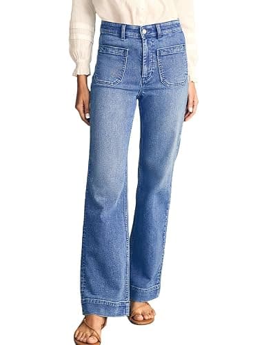 Astylish Women's Wide Leg Jeans High Waisted Denim Pants | Stretchy, Straight Leg Jean, Loose, Trendy, With Pocket - Image 1