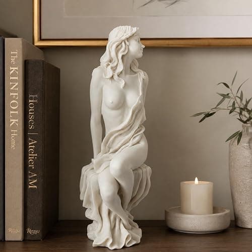 LUOZZY Greek Aphrodite Statue 12 Inch Goddess Figurine Polyresin Sculpture | Bonded Marble Polyresin Aphrodite Sculpture For Shelves Desks Home Decor And Classical Art Displays thumbnail 6