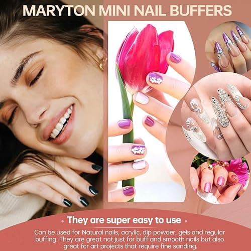 Maryton Mini Nail Buffer Blocks - 180/240 Grit Professional Salon Orange Buffers - Buff Nails Prior to Application of Gel Polish, Acrylic, 50 Count thumbnail 6