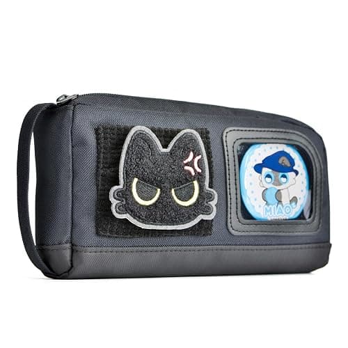 Pencil Case Large Capacity Adorable Cat Pencil Pouch Stationery Pen Bag for Teen Girls and Boys with Magic Sticker and Decoration Badges thumbnail 6