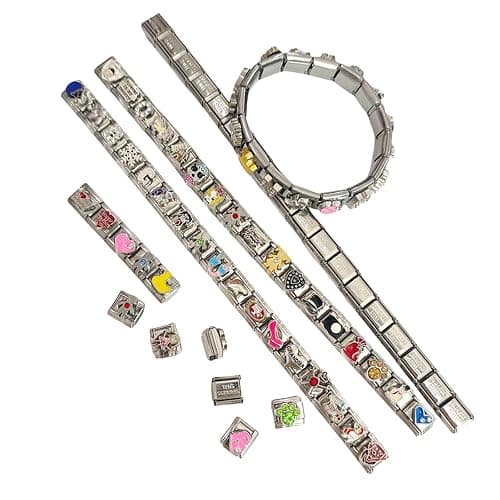[Mllepjdh] 100 PCS Italian Charm Bracelet Module Set Interchangeable Stainless Steel Modular Link Jewelry Making Components thumbnail 7