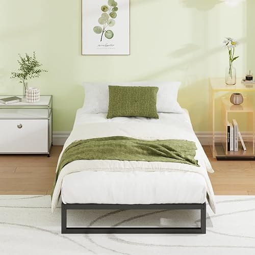 EMODA 7 Inch Twin Bed Frames No Box Spring Needed, Heavy Duty Metal Twin Platform Bed Frame, Noise Free, Easy Assembly, Black thumbnail 3