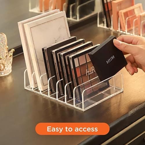 Lot de 2 organiseurs de maquillage Organisateur de Maquillage,Organisateur Palette Cosmétique,Rangement Meuble Rangement Maquillage,Rangement Palette Maquillage en Acrylique pour Salle Bain Vanité thumbnail 3