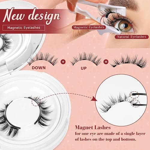 Higu clace Magnetic Eyelashes with Applicator Magnetic Lashes Natural Look Manga Lashes Pestañas Magnéticas Easy to Wear and Remove(DJCX-I) thumbnail 3