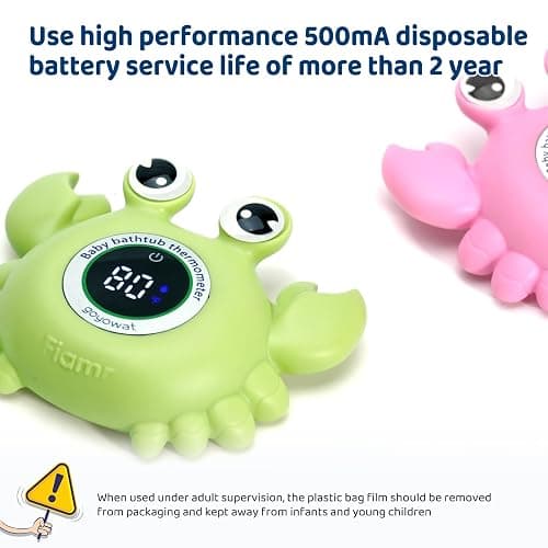 Baby Bath Thermometer with LED Display, Floating Crab Toy – 2-in-1 Water Safety Sensor for Infants, Color-Coded Alerts (Hot/Cold), Bath Tub Temperature Monitor, Cute Floating Bath Toy, Nursery thumbnail 5