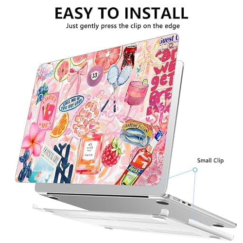AKIT Compatible with MacBook Air 15 Inch Case 2026 2025-2023 M5 M4 M3 M2 A3448 A3241 A3114 A2941, Unique Pattern Hard Shell Laptop Case+Keyboard Cover+Screen Protector for MacBook Air 15 Inch, SumPink thumbnail 4
