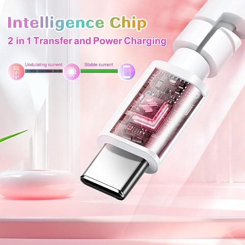 Aolcev USB C Cable 66W Fast USB A to USB C Charging Cord 4.9FT Cute Beaded USB Type C Charger Cord Phone Charger Cable for iPhone 17 16 Pro Max 15 Pro Max Plus Galaxy S25 S24 S23 S22 Multicolored thumbnail 2