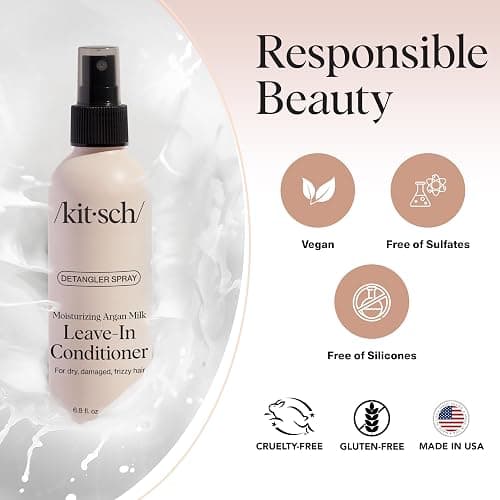 Kitsch Argan Milk Leave In Conditioner Spray – Hair Detangler Spray for Curly, Wavy, Fine, Dry & Damaged Hair - Silicone-Free | Ideal Gifts for Women - 6.3oz thumbnail 6