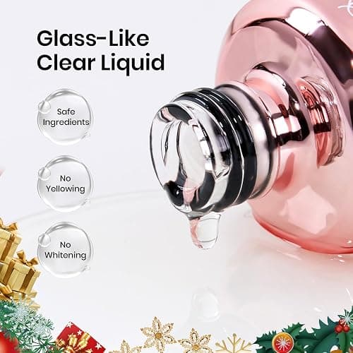 Beetles No Wipe Gel Top Coat and Base Coat Set - Christmas Limited, 2 Pcs 15ml Top Coat Nail Polish & Gel Base Shine Finish Long Lasting, Soak Off LED Lamp Nail Art Design Manicure Gifts for Women thumbnail 5
