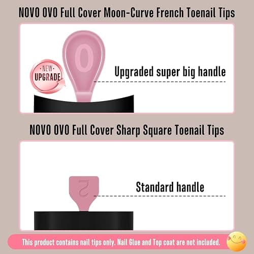 NOVO OVO Halloween Black French Tip Short Toe Nail Tips Press on with Moon Curve, BERRY PINK Thick Sharp Square Toenail Extension, Soft Gel False Nail Kit, Need Glue Builder Gel x 15 Sizes 240 pcs thumbnail 4