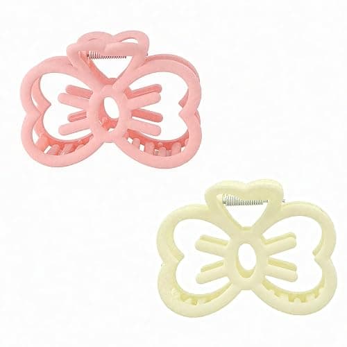 2 Pcs White and Pink Bow Claw Clips Kawaii Animal Barrettes Accessories for Women Girls Medium Cute Fun Cat Jaw Clip for Valentines Birthday Back to School Gifts thumbnail 9