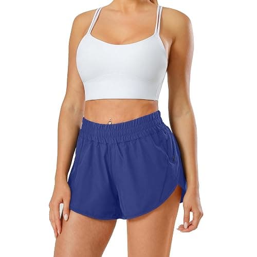 Aurefin Athletic Shorts for Women,Women's Quick Dry Workout Sports Active Running Track Shorts with Elastic and Zip Pockets thumbnail 4