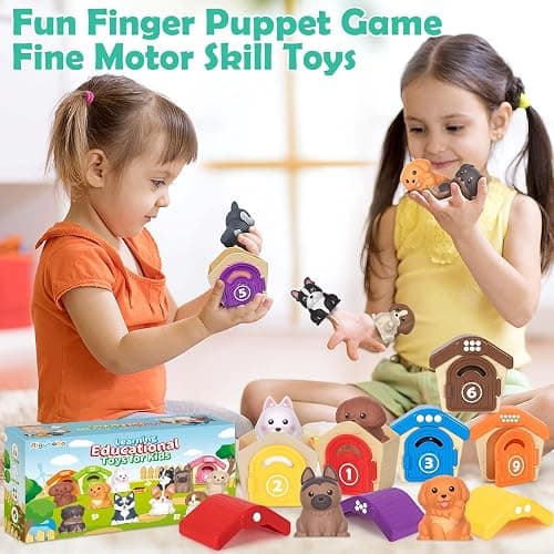 Aigybobo Learning Toys for Toddlers 1 2 3 Year Old, 20 Pcs Pet Dog Toys for Kids, Animal Counting Matching Sorting Fine Motor Educational Playset, Puppy Gifts for Baby Boys Girls Age 12-18 Months thumbnail 7