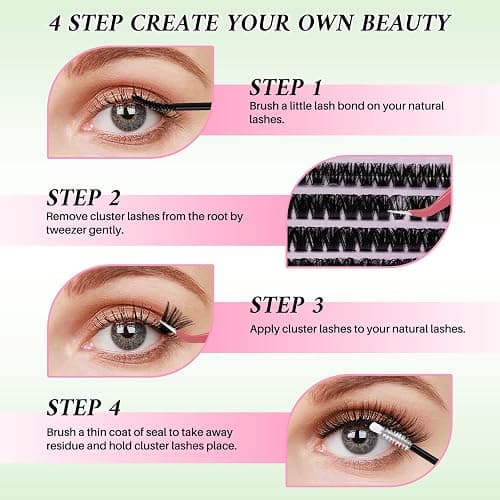 Lash Clusters 4 Style DIY Lashes Clusters Eyelash Clusters False Eyelashes Cluster Eyelash Extensions Wispy Lash Clusters Pestañas Postizas Naturales Soft Cluster Lashes(640pcs 20D+40D+60D+80D,9-16mm) thumbnail 7
