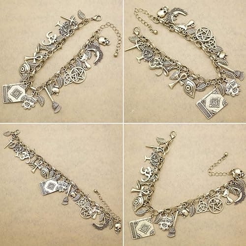 RechicGu Vintage 2pcs Fairy Tale Movie Lucky Myth Charms Friendship Cuff Bangle Bracelet Wicca Gift thumbnail 3