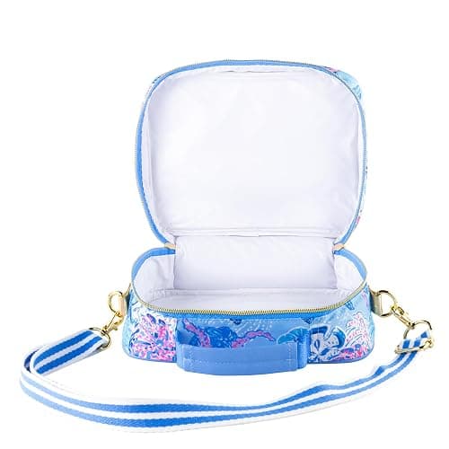 Lilly Pulitzer Insulated Lunch Box for Women, Cute Lunch Cooler Bag with Adjustable/Removable Shoulder Strap, Bahamas Beachcomer thumbnail 8