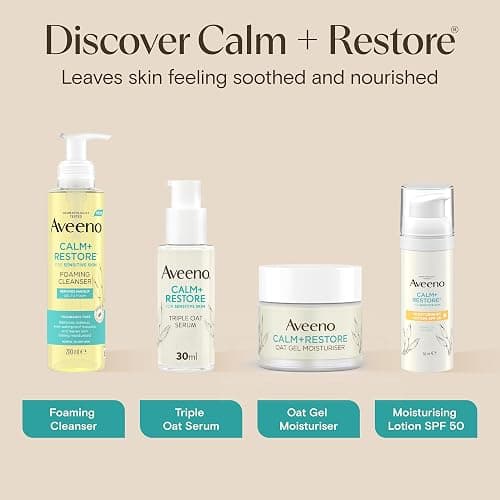 AVEENO Face CALM+RESTORE Nourishing Oat Cleanser (1x 200ml) | Non-Foaming, Gentle Cleanser with Prebiotic Oat and Calming Feverfew, Helps Preserve Skin's Barrier, For Sensitive Skin thumbnail 9