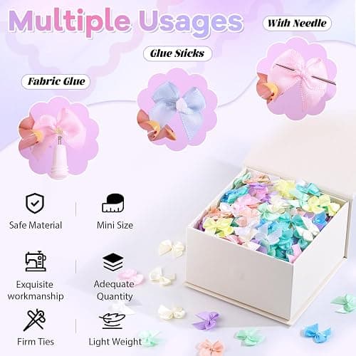 220PCS Tinkrstuff Macaroon Mini Bows for Crafts, 1" Fabric Small Bows for Decoration,Satin Ribbon Tiny Bow for Clothes Ornament, Cute Christmas Tree Bows &Thanksgiving Gifts Party Cake Balloon Decor thumbnail 5