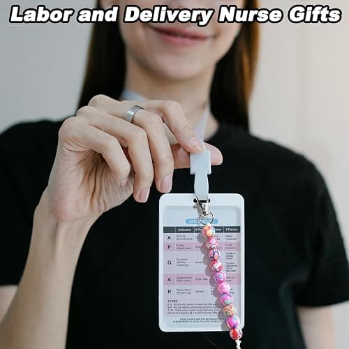 APGAR Score Reference Card with Cervical Dilation Beads for Nurse Badge Reel Accessories, Newborn Assessment Card & Dilation Beads Labor and Delivery for L&D Nurse Badge Reel, Nursing School Supplies thumbnail 6