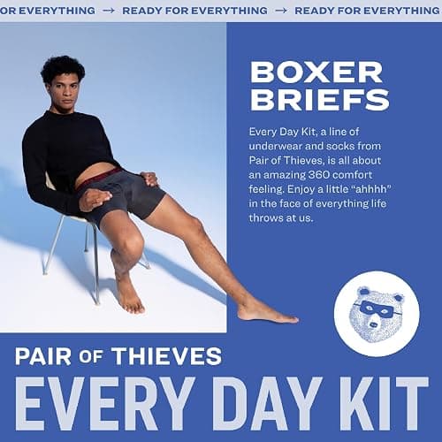 Pair of Thieves Men's Underwear Boxer Briefs - Soft Cotton Boxer Briefs for Men Pack - 4 Pack Tagless Mens Underwear thumbnail 2