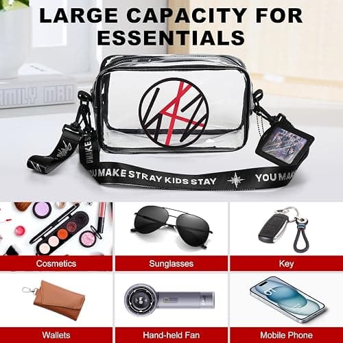 SGESYE Stray Light stick Storage Bag Transparent PVC Shoulder Bag Concert Crossbody Bag For Skz's Stay Fans Gifts thumbnail 5
