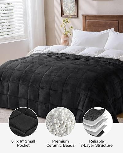 Super Fuzzy Soft Sherpa Fleece Weighted Blanket, 15 lbs Dual Sided Fluffy Heavy Weighted Blankets for Adults - No Bunching with Double Layers of Soft Inner Lining (60"x 80", 15 Pounds) thumbnail 8