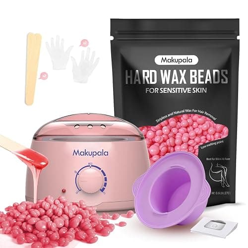 Wax Machine for Hair Removal in Pink Hair Waxing Kit for Women & Men At-Home Use, Silicone Pot, 0.6lb Salon-Grade Brazilian Wax Beads for Face Eyebrow Bikini Armpit Legs Full Body Beginner-Friendly - Image 1