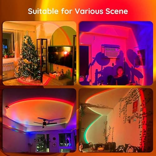 Neroupe Sunset Lamp Projector with APP Control Multicolor Changing Led Lights for Room, 360 Degree Rotation Sunlight Lamp Set Mood Lighting Bedroom Decor Photography for Women thumbnail 2