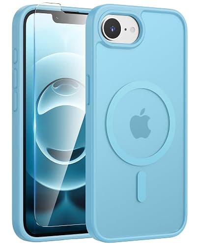 FNTCASE for iPhone 16e Case: [Compatible with Magsafe] Translucent Matte Cases with [Screen Protector] Military Grade Shockproof Protective Phone Cover - Teal - Image 1