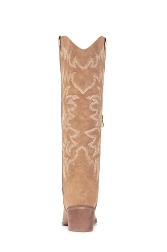 IUV Cowboy Boots For Women Knee High Western Cowgirl Boots Snip Toe Side Zipper Chunky Heel thumbnail 6