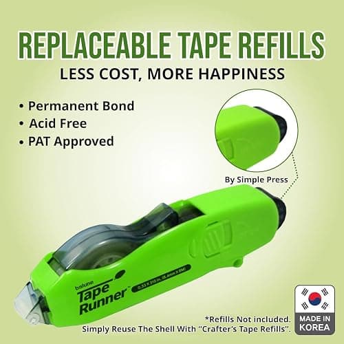 TAPE RUNNER - Double Sided Adhesive with Dispenser Roller Included - Acid Free, Sticky, Transparent - Ideal for Scrapbooking, Crafts & More - Retractable (315 inches per Cartridge), 5 Cartridges thumbnail 7