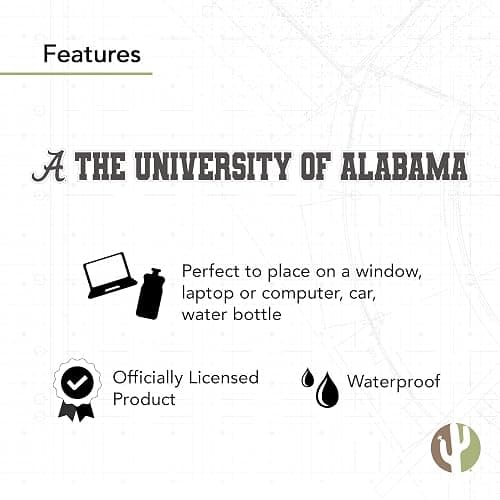 Desert Cactus University of Alabama Roll Tide Bama Crimson Name Logo Vinyl Decal Laptop Water Bottle Car Scrapbook (15 Inch Sticker) thumbnail 4