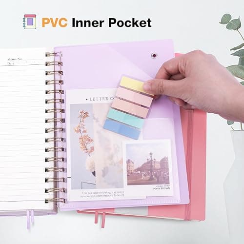 Smarpau A5 Notebook, 320 Pages Thick Hardcover Wirebound Spiral Notebook, 100gsm Thick Paper Journals for Women Men Writing, Waterproof PVC Notepad for School Office, 14.5 x 21cm - Blue thumbnail 6