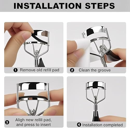 80Pack Fit for elf Eyelash Curler Refills,High Elasticity Silicone Replacement Pad Compatible with e.l.f. Pro Eyelash Curler,Gentle & Safe,Use with Eye Lash Curler. thumbnail 9