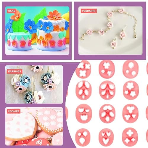20Pcs Clay Cutters for Polymer Clay Jewelry Mini Polymer Clay Cutters for Earrings 20 Shapes - Floral, Leaf, Butterfly, Heart Polymer Clay Molds for Jewelry Making thumbnail 4