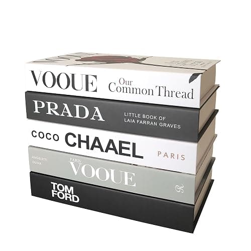 PTShadow 5 Pcs Decorative Books Aesthetic Chic Faux Book Set for Room Décor,Modern Home Decor Coffee Table Decor - Image 1