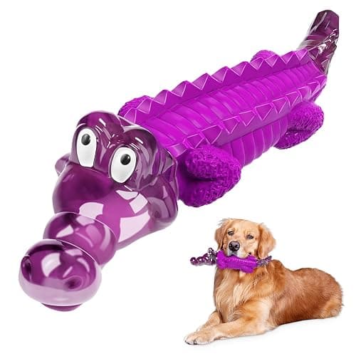 (1 Pack) Purple crocodile dog chew toy  - Image 1