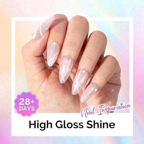 MelodySusie Shimmer Aurora Yellow Pink Gel Nail Polish, 0.5fl oz Soak Off UV LED Jelly Pink White Gel Polish Gift for Women Nail Art Manicure Salon DIY Nail Design Decoration at Home-G2608 thumbnail 4