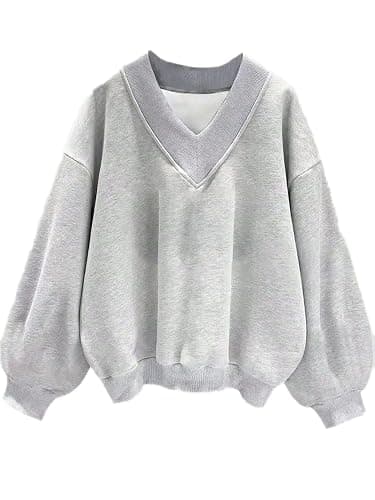 Avanova Women USA Graphic V Neck Sweatshirts Top Drop Shoulder Long Sleeve Pullover Shirt - Image 1