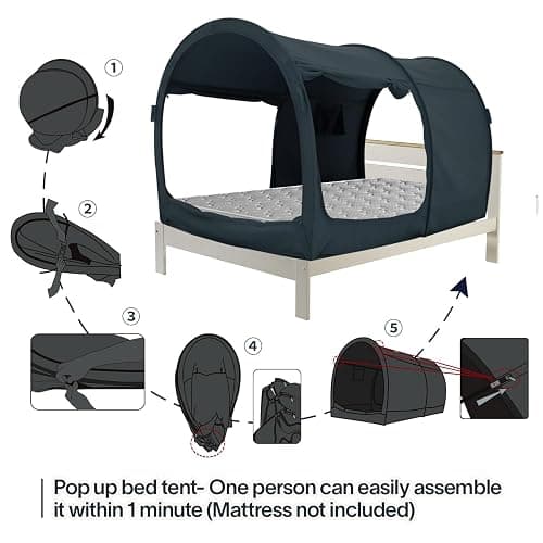 LEEDOR Bed Tent Dream Tents Bed Canopy Shelter Cabin Indoor Privacy Warm Breathable Pop Up Twin/Full/Queen for Kids and Adult Patent Pending(Mattress Not Included) thumbnail 5