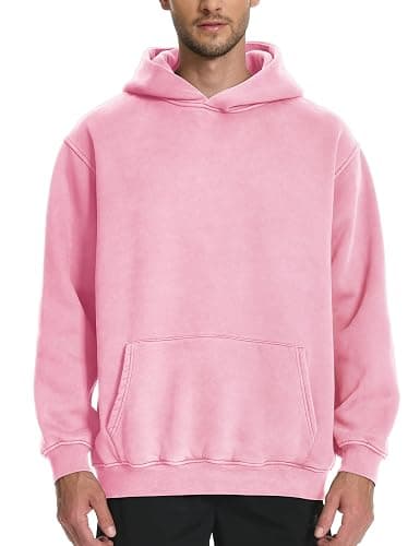 Hatant Hoodies for Men Heavyweight Fleece Sweatshirts Mens Acid Wash Athletic Hoodie Oversized Matching Pullover for Couples thumbnail 3