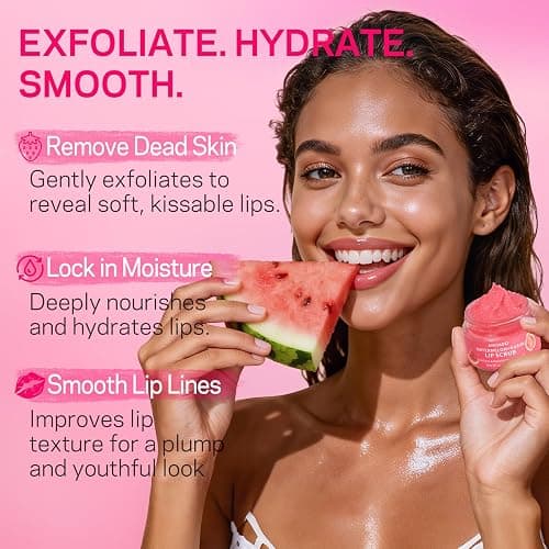 AMOADO Sugar Lip Scrub for Dark Lips – Exfoliating Lip Scrub for Smooth & Soft Lips with Watermelon & Guava, Lip Exfoliator & Moisturizer for Dry, Chapped Lips, Natural Lip Care, 1.2 oz/35g thumbnail 3
