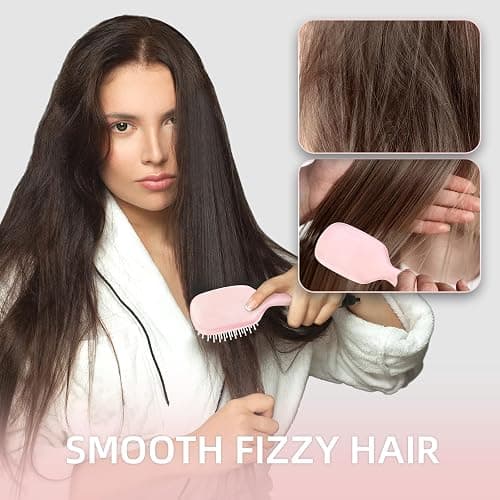 Jurrissa Mini Hair Bursh for Women Men and Kids, Protable Travel Size Hair Brush for Pockets Purses, Mini Detangler Brush for All Hair Types, Small Paddle Brush for Detangling (Pink) thumbnail 5