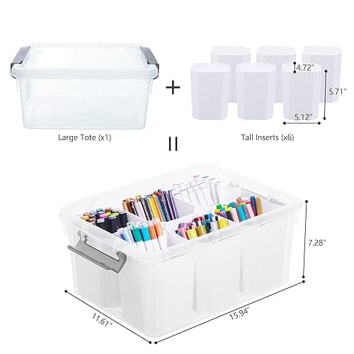 Citylife 17 QT Plastic Storage Bins Clear Storage Box with Lids Multipurpose Stackable Storage Containers for Organizing Tool, Craft, Crayon - Clear White - 1 Pack-17 QT thumbnail 3