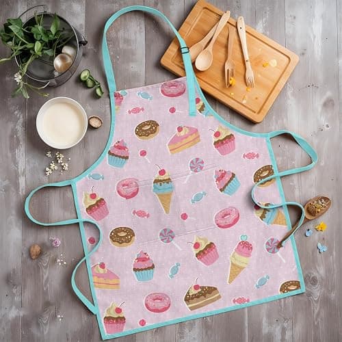 SANDJEST Kids Apron with Chefs Hat Set, Kitchen Apron Gifts thumbnail 7